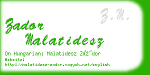 zador malatidesz business card